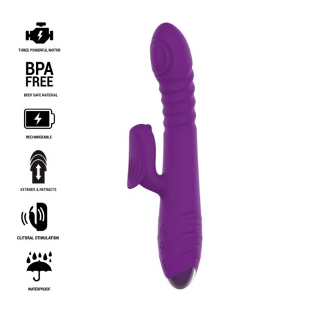 INTENSE - VIBRATEUR RECHARGEABLE MULTIFONCTION IGGY UP & DOWN AVEC STIMULATEUR CLITORAL VIOLET