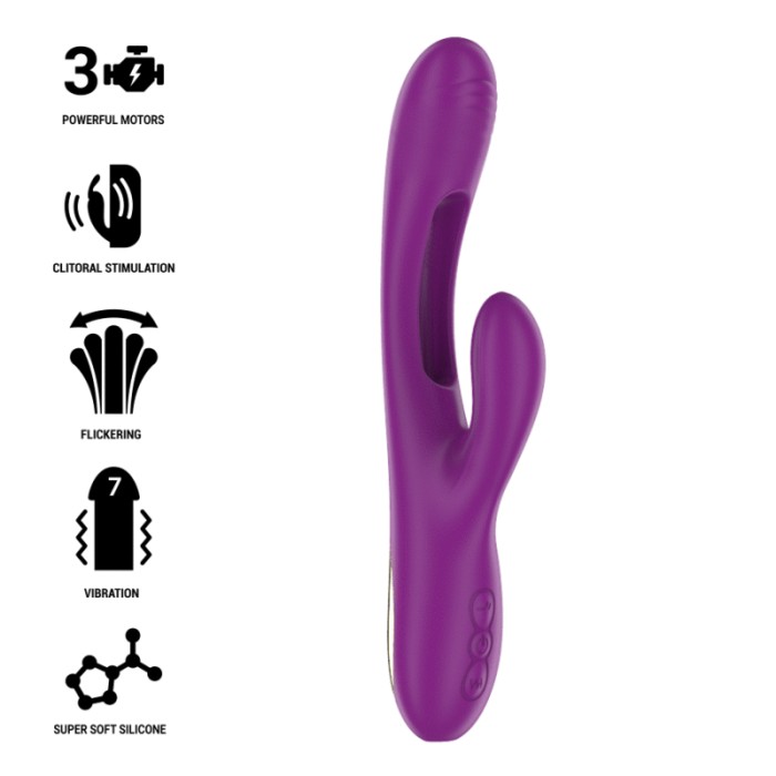 INTENSE - APOLO VIBRATEUR MULTIFONCTION RECHARGEABLE 7 VIBRATIONS AVEC LANGUE OSCILLANTE VIOLET