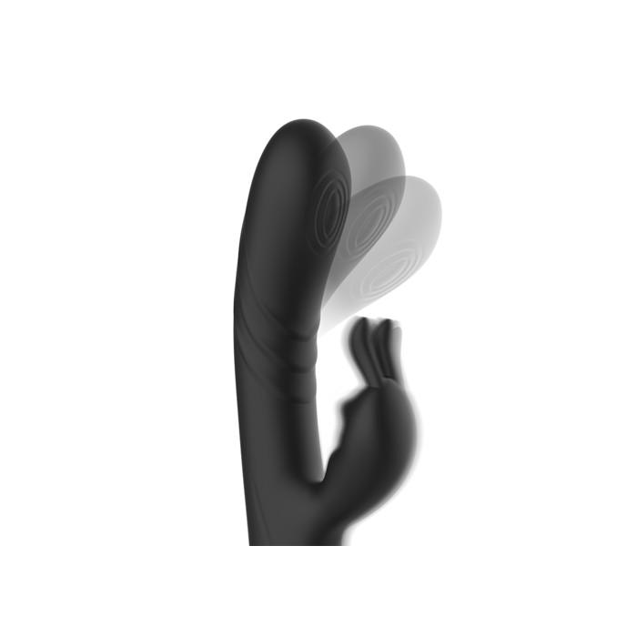 BLACK&SILVER - STIMULATEUR DE LAPIN EN SILICONE RECHARGEABLE JAMIE NOIR