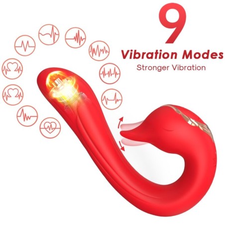 ARMONY - VIBRATEUR DELFIN MULTIPOSITION  EFFET CHALEUR ROUGE