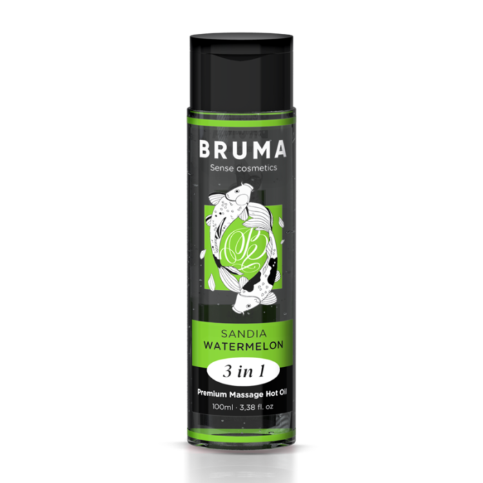 BRUMA - HUILE DE MASSAGE PREMIUM EFFET CHALEUR SAVEUR DE PASTÈQUE 3 EN 1 - 100 ML 20080