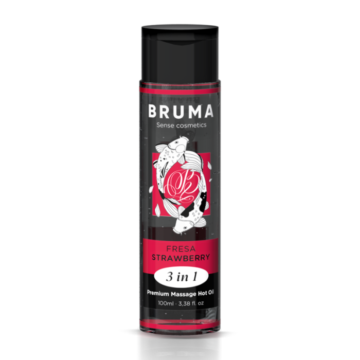 BRUMA - HUILE DE MASSAGE PREMIUM EFFET CHALEUR SAVEUR FRAISE 3 EN 1 - 100 ML 20081