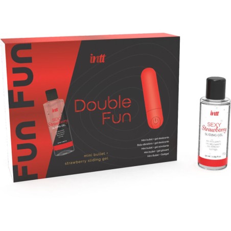 INTT RELEASES - KIT DOUBLE FUN AVEC BULLET VIBRANT ET GEL DE MASSAGE À LA FRAISE 4072