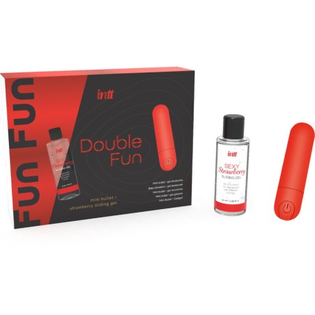 INTT RELEASES - KIT DOUBLE FUN AVEC BULLET VIBRANT ET GEL DE MASSAGE À LA FRAISE 4073