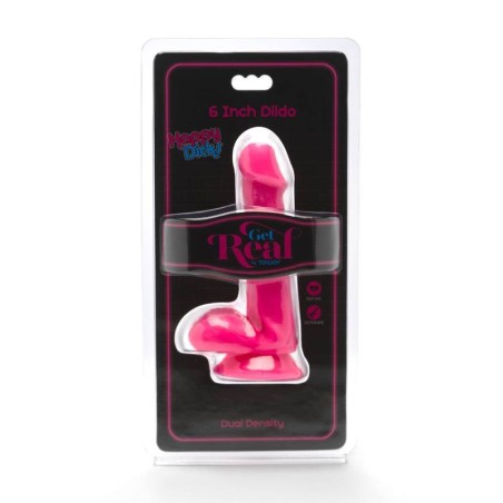 GET REAL - GODE HAPPY DICKS 12 CM BALLES ROSE 692