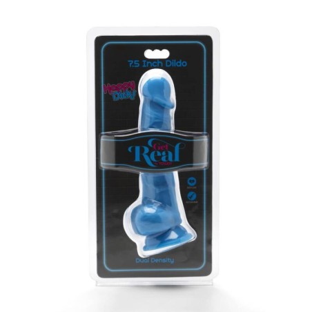 GET REAL - HAPPY DICKS 19 CM AVEC BALLES BLEU 694