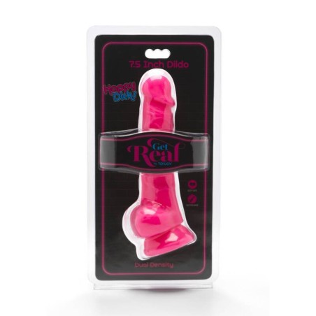 GET REAL - HAPPY DICKS 19 CM AVEC BALLES ROSE 696