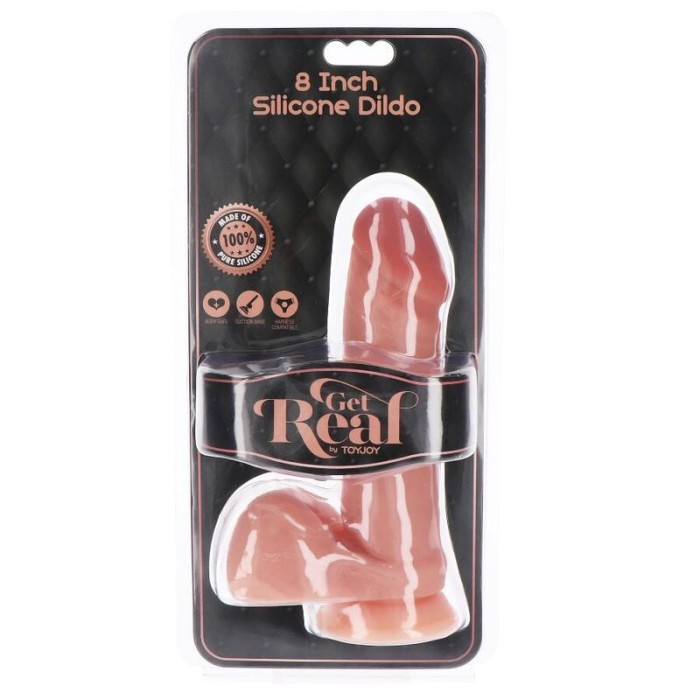 GET REAL - GODE EN SILICONE 20,5 CM AVEC BALLES PEAU