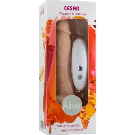 ALIVE - VIBRATEUR  ROTATEUR DE PÉNIS RÉALISTE CESAR 17,5 CM