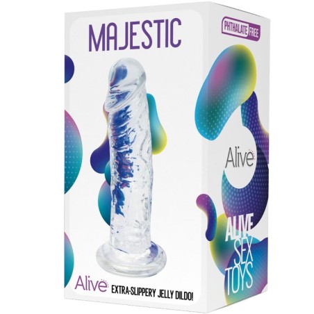 ALIVE - PÉNIS RÉALISTE MAJESTIC TRANSPARENT 14,7 CM 789