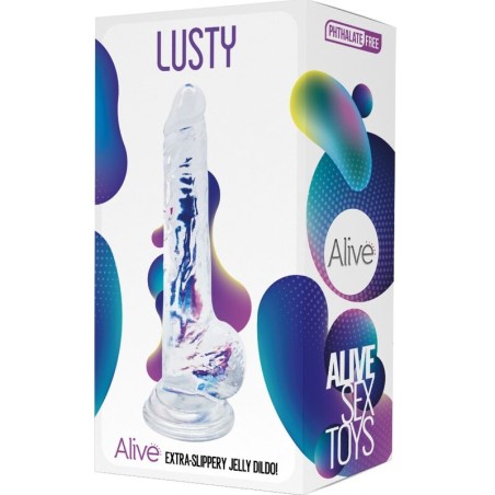 ALIVE - PÉNIS RÉALISTE LUSTY TRANSPARENT 18 CM 793