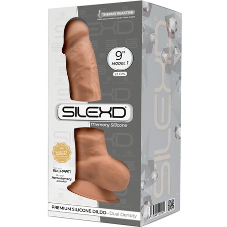 SILEXD - MODÈLE 1 PÉNIS RÉALISTE PREMIUM SILEXPAN SILICONE CARAMEL 23 CM 802