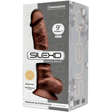 SILEXD - MODÈLE 1 PÉNIS RÉALISTE PREMIUM SILEXPAN SILICONE MARRON 23 CM 805