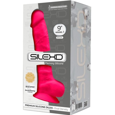 SILEXD - MODÈLE 1 PÉNIS RÉALISTE PREMIUM SILEXPAN SILICONE FUCHSIA 23 CM 808