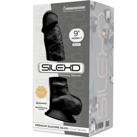 SILEXD - MODÈLE 1 PÉNIS RÉALISTE PREMIUM SILEXPAN SILICONE NOIR 23 CM 811