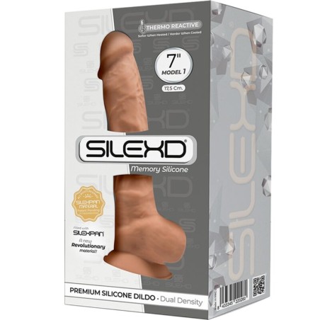 SILEXD - MODÈLE 1 PÉNIS RÉALISTE PREMIUM SILEXPAN SILICONE CARAMEL 17.5 CM 817