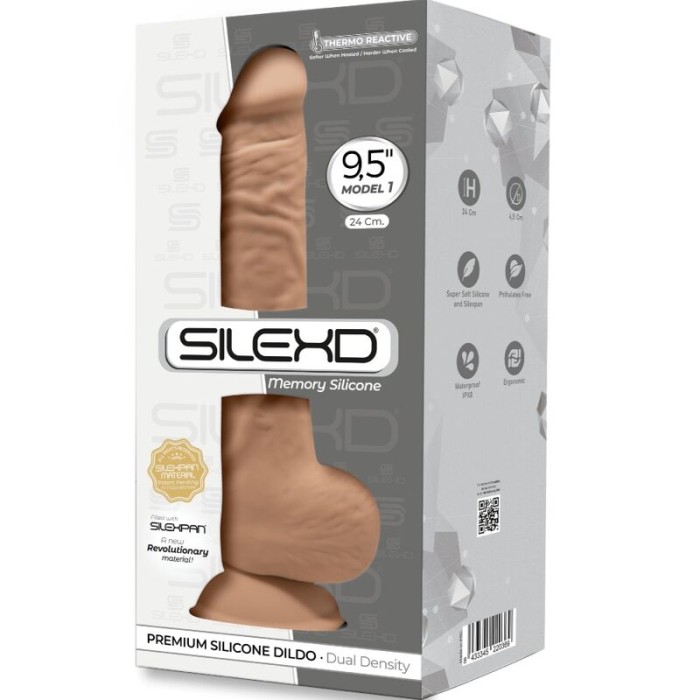 SILEXD - MODÈLE 1 PÉNIS RÉALISTE PREMIUM SILEXPAN SILICONE CARAMEL 24 CM