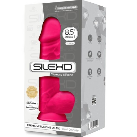 SILEXD - MODÈLE 1 PÉNIS RÉALISTE PREMIUM SILEXPAN SILICONE FUCHSIA 21.5 CM 861