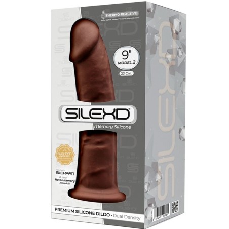 SILEXD - MODÈLE 2 PÉNIS RÉALISTE PREMIUM SILEXPAN SILICONE MARRON 23 CM 873