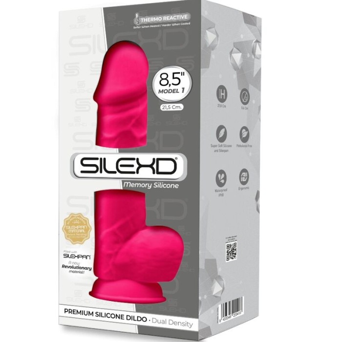 SILEXD - MODÈLE 2 PÉNIS RÉALISTE PREMIUM SILEXPAN SILICONE FUCHSIA 23 CM