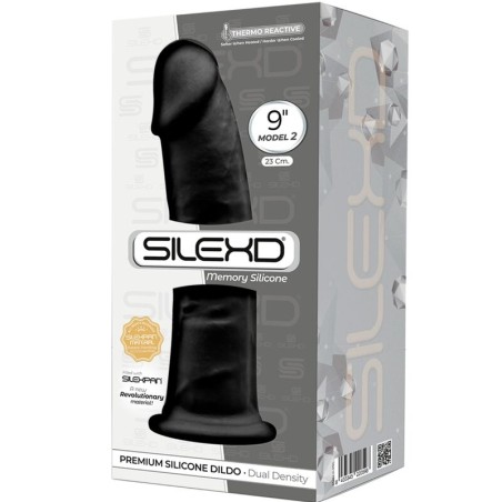 SILEXD - MODÈLE 2 PÉNIS RÉALISTE PREMIUM SILEXPAN SILICONE NOIR 23 CM 879