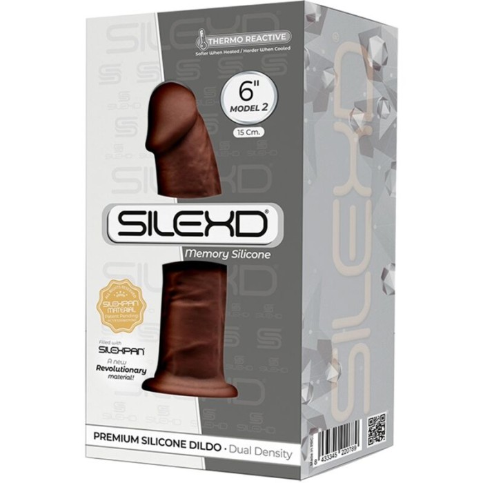 SILEXD - MODÈLE 2 PÉNIS RÉALISTE PREMIUM SILEXPAN SILICONE MARRON 15 CM