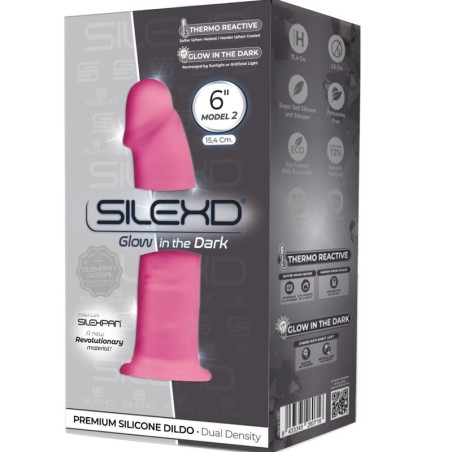 SILEXD - MODÈLE 2 PÉNIS RÉALISTE PREMIUM SILEXPAN SILICONE FLUORESCENT ROSE 15 CM 911