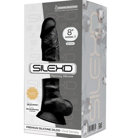 SILEXD - MODÈLE 1 PÉNIS RÉALISTE PREMIUM SILEXPAN SILICONE NOIR 20 CM 918