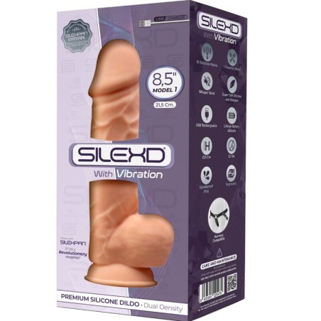 SILEXD - MODÈLE 1 VIBRATEUR PÉNIS RÉALISTE SILICONE PREMIUM SILEXPAN 21.5 CM 932