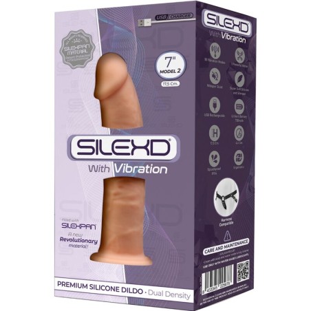 SILEXD - MODÈLE 1 VIBRATEUR PÉNIS RÉALISTE SILICONE PREMIUM SILEXPAN 17.5 CM 939