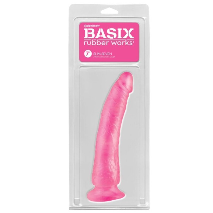 BASIX - JELLY PÉNIS SLIM 19 CM ROSE 18960