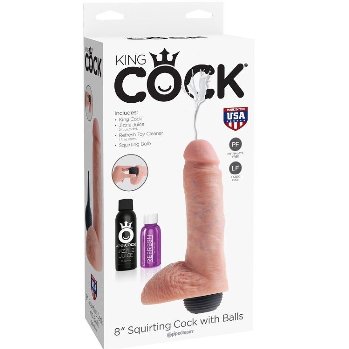 KING COCK - PÉNIS ÉJACULATEUR NATUREL RÉALISTE 20.32 CM